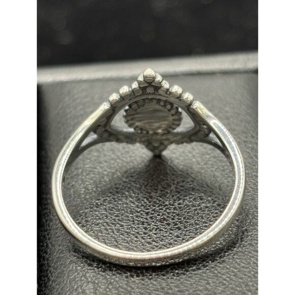 New Condition Sterling Silver Evil Eye Onyx Ring Size 7 - Picture 10 of 11